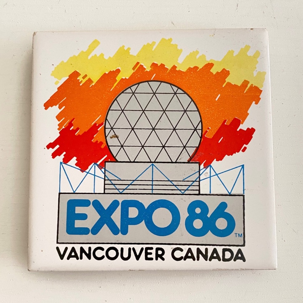 Vintage - EXPO 86 Vancouver, Canada Ceramic Decorative Coaster Ti…